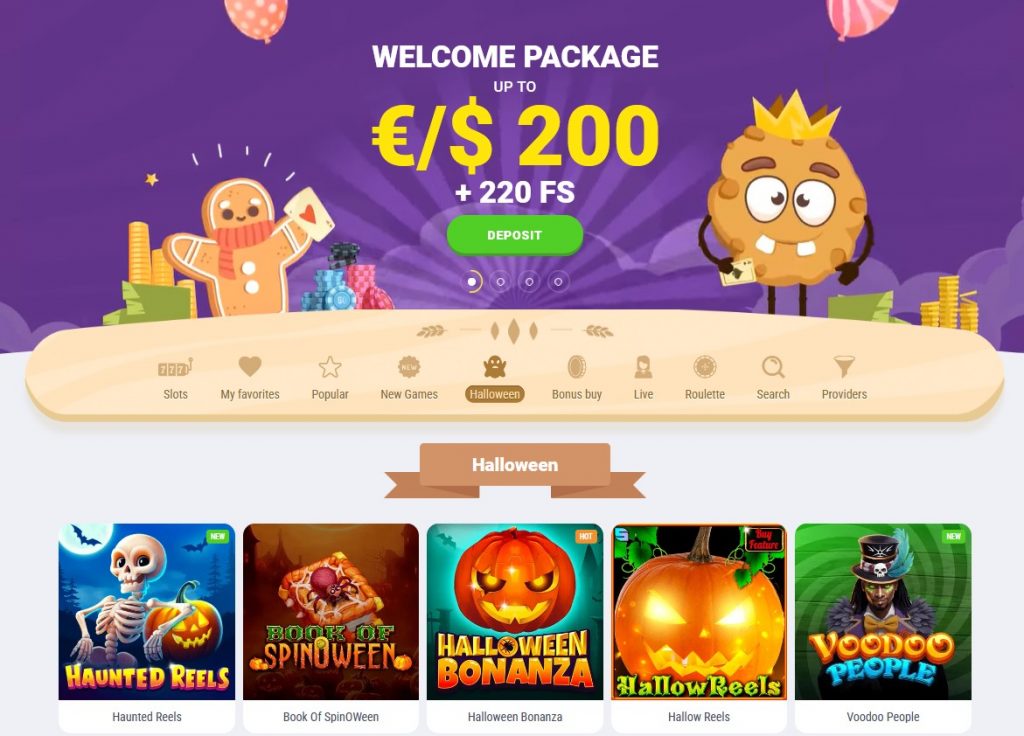 Cookie Casino Halloween spellen inlog