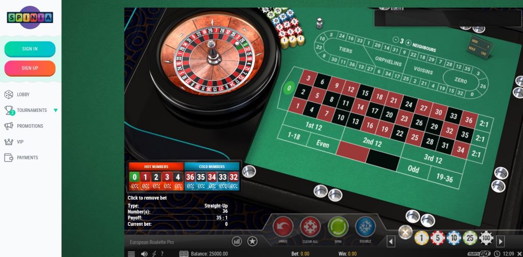 Europees Roulette Spinia Casino