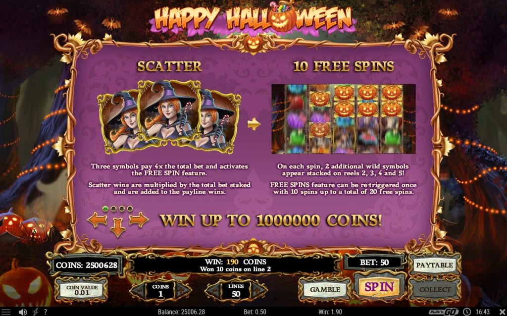 Happy Halloween gratis spins bonus